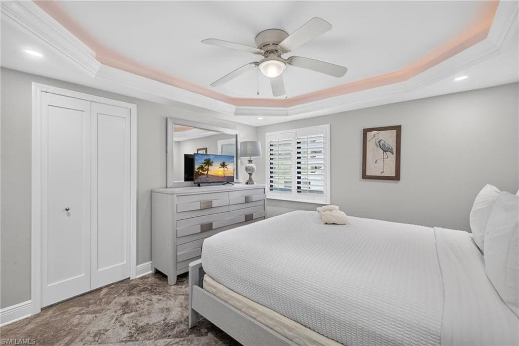 Guest bedroom with walk in closet
