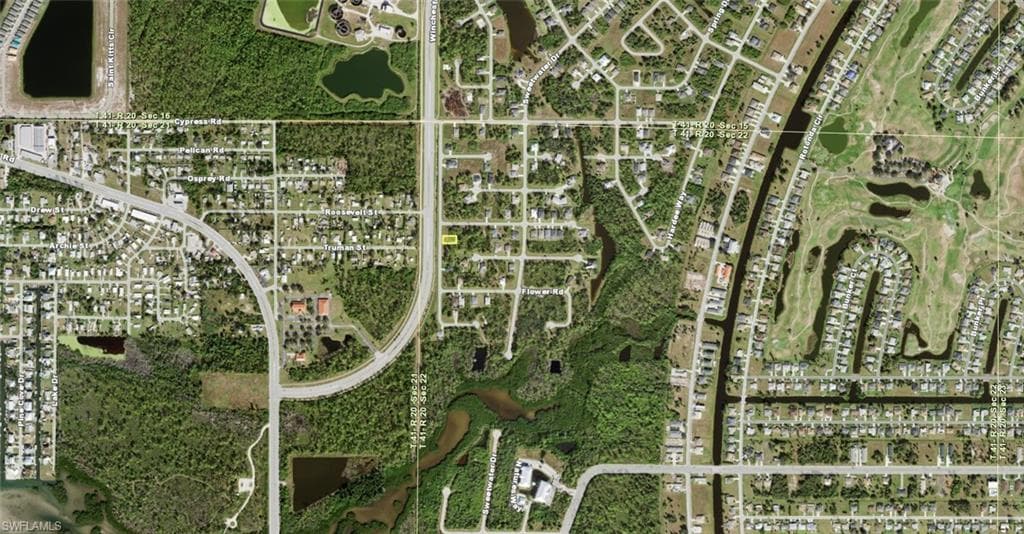 Aerial Map. Displaying the property's geographic and infrastructural context