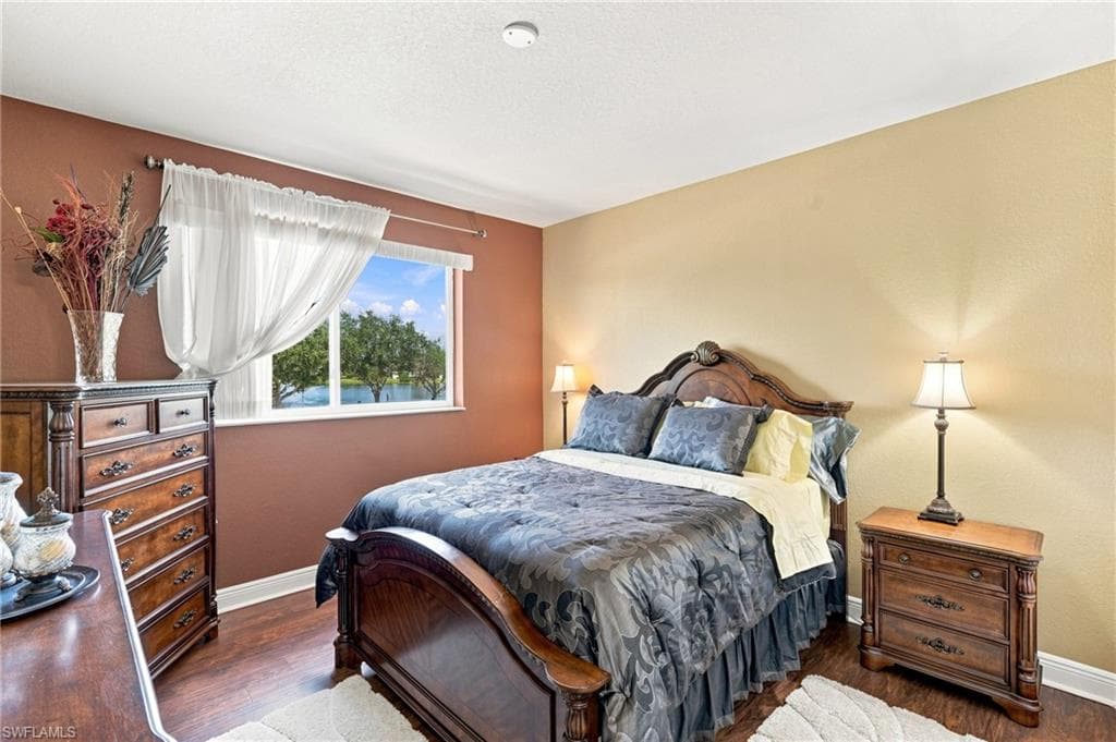 Wood-finish flooring with white trim
