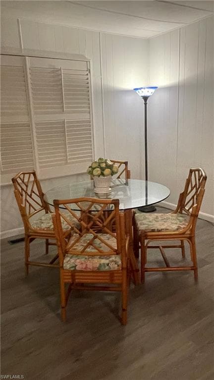 Dining space featuring breakfast area and vinyl flooring