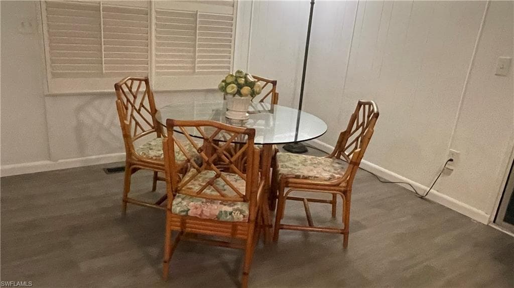 Dining room with vinyl flooring