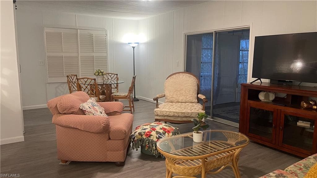Living room with vinyl flooring