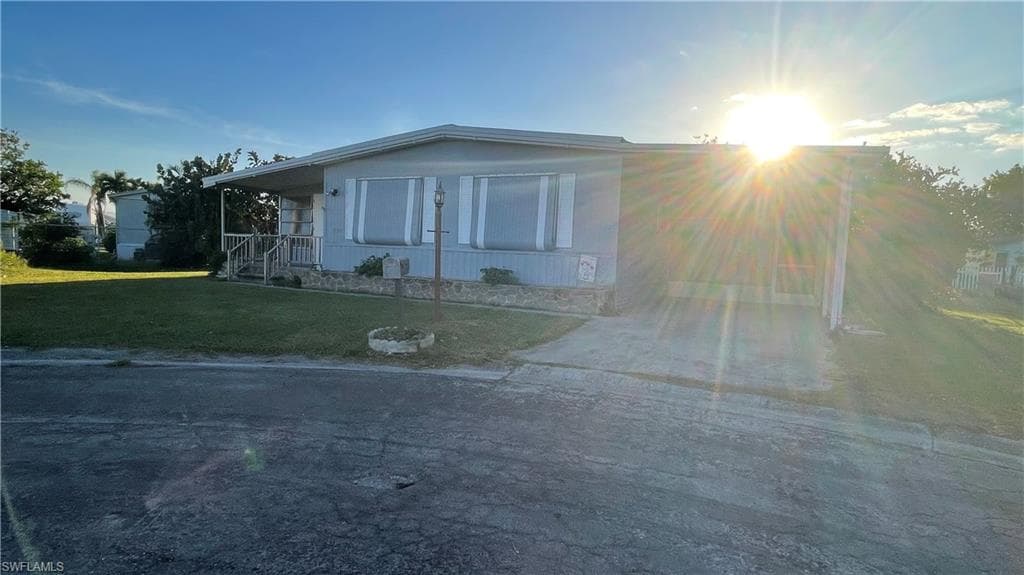Home with a front yard