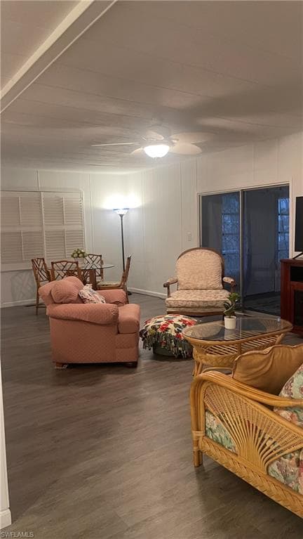Living room featuring vinyl flooring